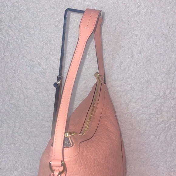 Gucci GG Microguccissima Monogram Bree Pink Leather Hobo Zip Shoulder Bag Purse - Picture 10 of 17